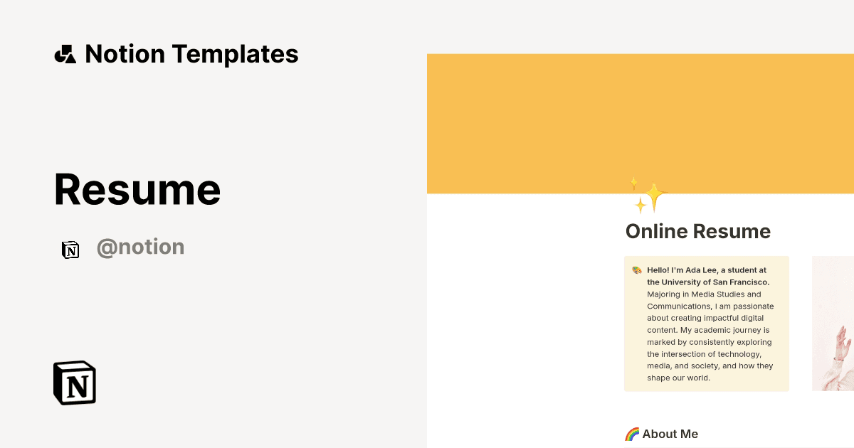 Resume Builder Notion Template