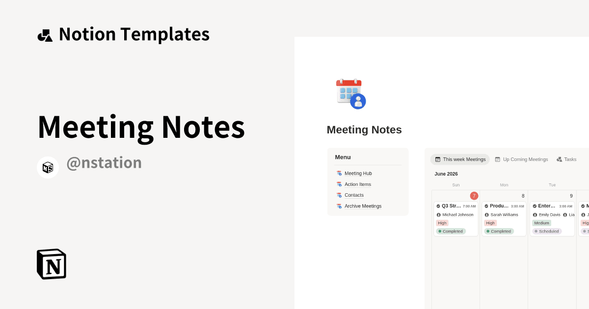 Meeting Notes Notion Template